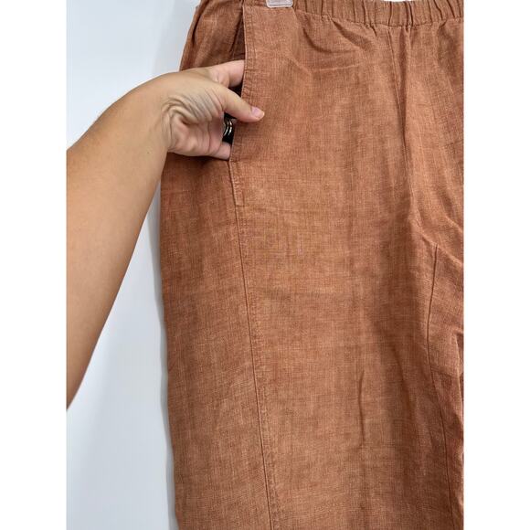 Eileen Fisher Washed-Organic-Linen Délavé Lantern Pants - Picture 5 of 8